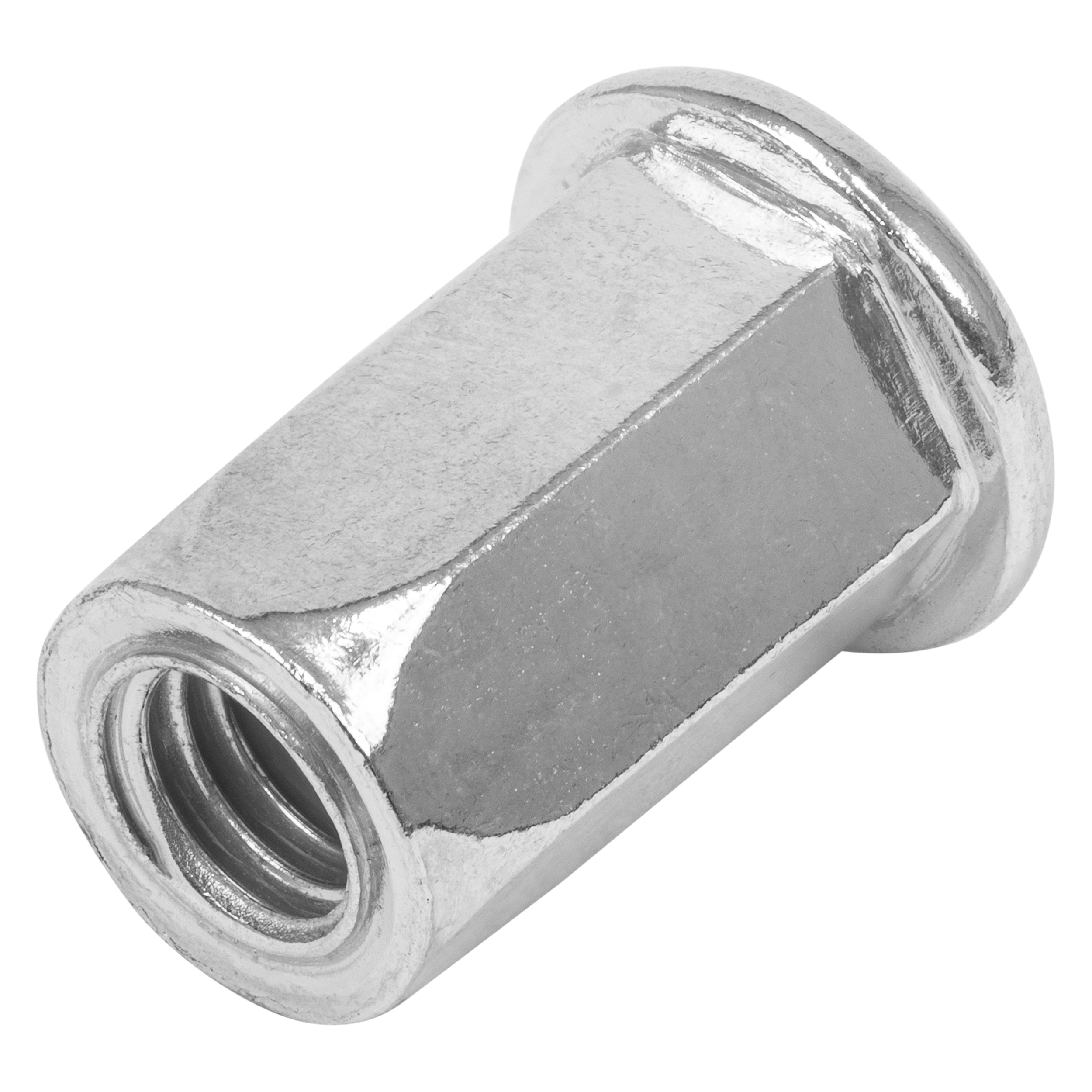 Stalen blindklinkmoeren cylindrische kop, zeskant
